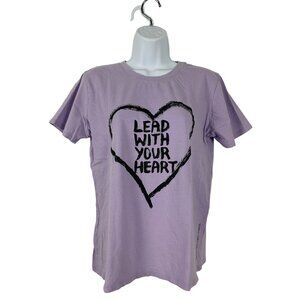 Simply Vera Vera Wang Purple "Lead With Your Heart" T-Shirt Size Small